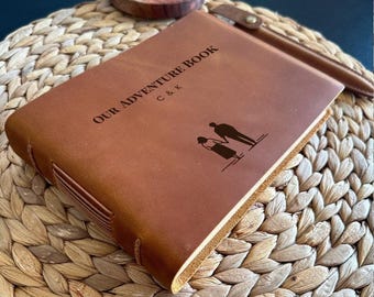 Custom  Leather Sketchbook/Notebook - Ideal for Artists, Writers, & Executives, Gifts for her, Couple&#39;s Gifts, 400 Pages, Mother&#39;s day gift