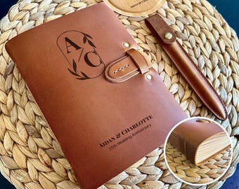 The Premium Handcrafted Leather journal for Couples, Anniversaries • 40th Birthdays • Business Notebook (400 pages), Gift for mom