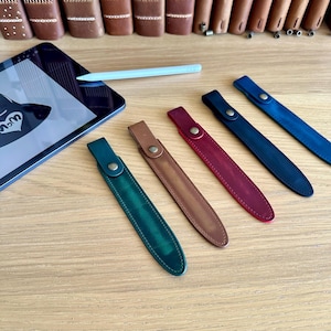 Personalised Leather Apple Pencil Case •  Apple iPad Pencil 2nd Generation Cover • Leather iPad Pencil • Gifts for Him Her Anniversary