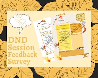 DND session feedback survey to improve your campaign for dungeon masters and adventurers/players fire style