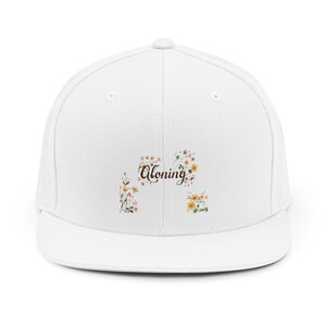 Florals Monogram A Initial Snapback Hat | Floral Letter A Cap