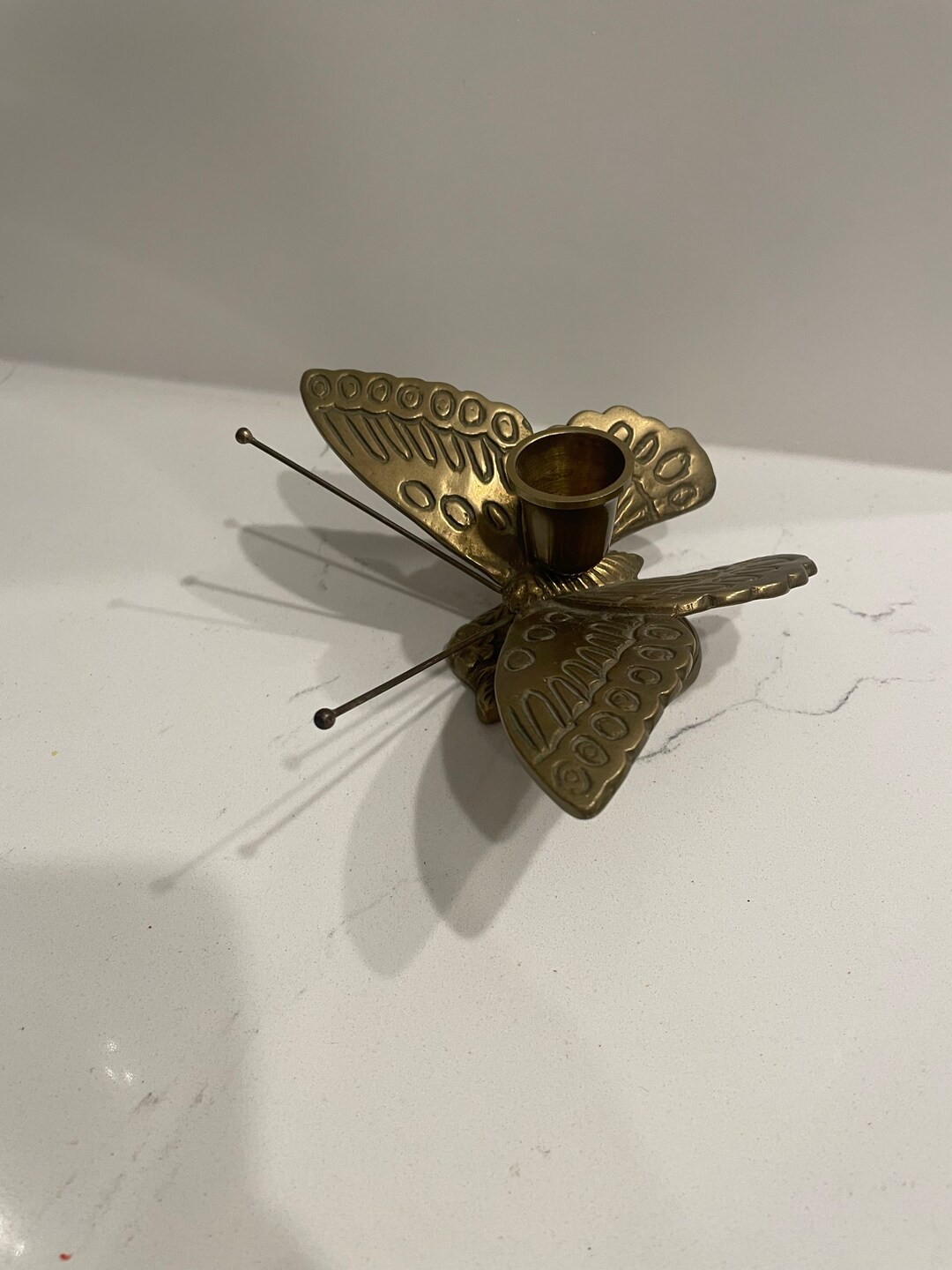 Vintage Brass Butterfly Candle Holder Etsy