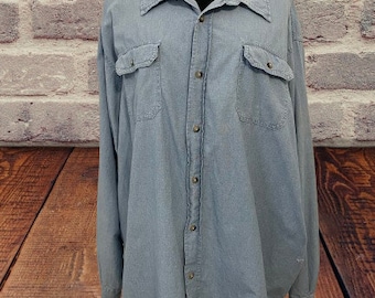 Vintage mens Wrangler long sleeve button down denim shirt size 3X