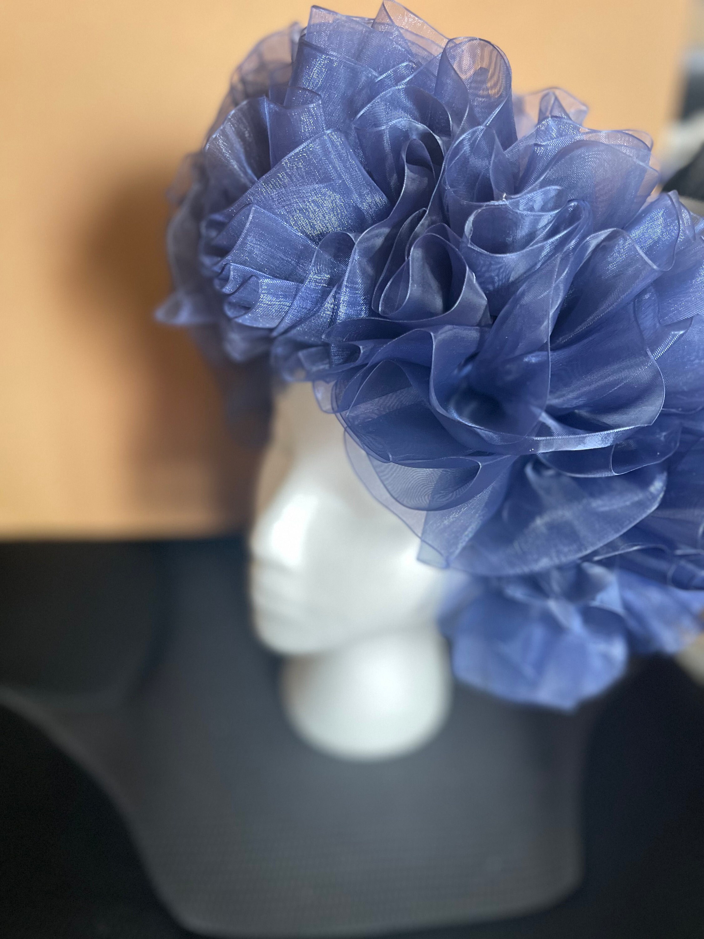 Cream/Navy Akka Headpiece