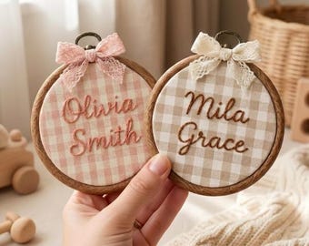 Personalized Baby Name Sign, Custom Embroidered Name Hoop, Nursery Decor, Heirloom Newborn Gift, Baby Announcement Hoop, Newborn Keepsake