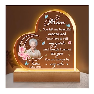 Personalized Memorial Photo Night Light: Sympathy Gift for Loss