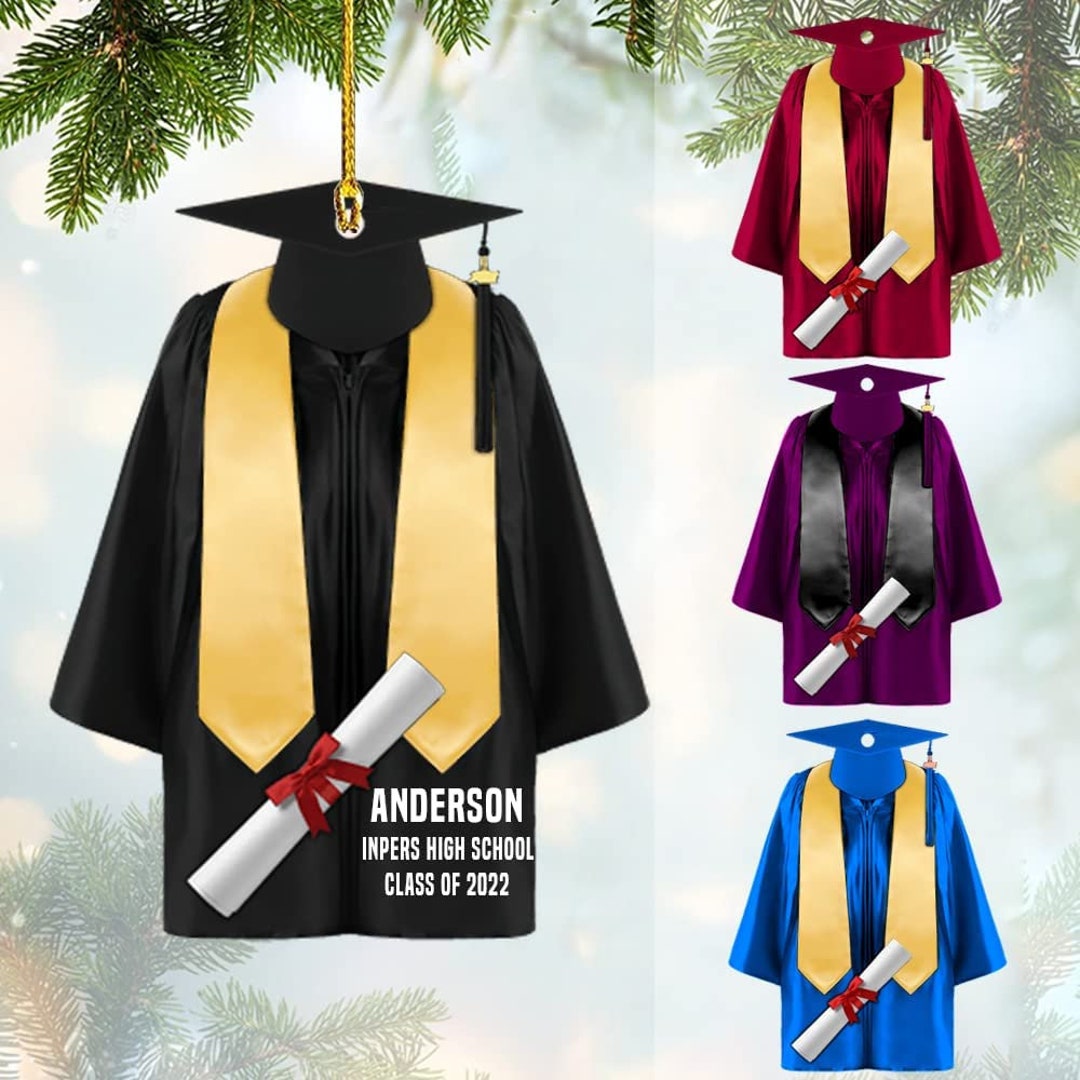 Graduation Ornament, Personalized Graduation Gown Ornament, Gifts for ...