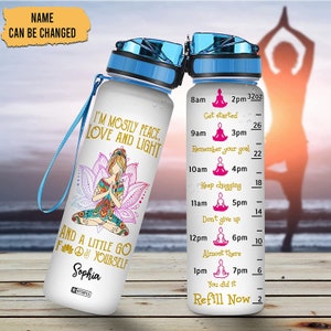 Personalized Yoga 32 Oz Water Bottle, Gifts For Women, Her, Yoga Lover On Birthday, Mother&#39;s Day, Water Bottle Gift For Yoga Lovers