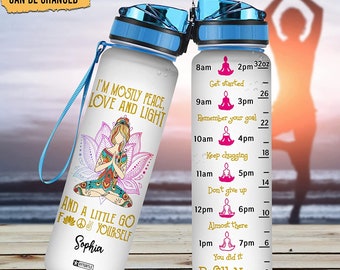 Personalized Yoga 32 Oz Water Bottle, Gifts For Women, Her, Yoga Lover On Birthday, Mother's Day, Water Bottle Gift For Yoga Lovers