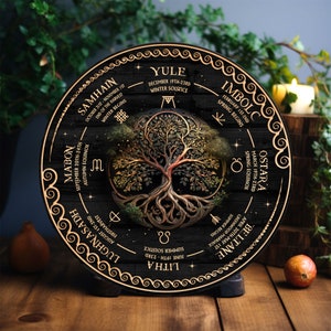 Personalized Wheel Of The Year Sign, Tree of Life Wheel Of The Year, Wicca Wheel Of The Year, Witch Calendar 2024, Pagan Advent Calendar