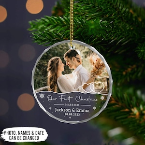 Personalized Our First Christmas Married Ornament, Keepsake Ornament, Married Ornament Gift, Christmas Wedding Ornament 2024, Christmas Gift