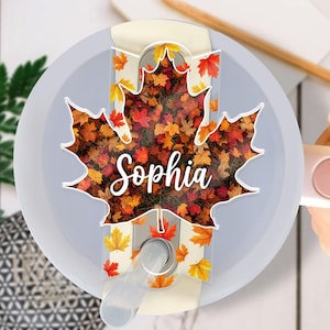 Personalized Fall Maple Leaf Stanley Topper: 40oz Tumbler Name Plate