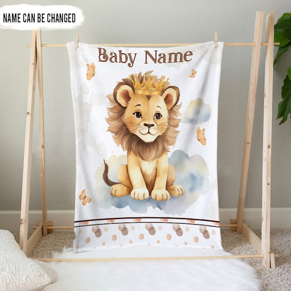 Personalized Baby Blanket With Name Cute Lion Baby Blanket Lion Blanket Gift for Baby Baby Shower Gift Newborn Baby Gift Gift for Baby Etsy Canada