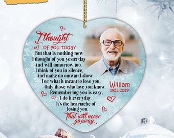 Personalized Memorial Christmas Ornament, In Loving Memory, Custom Photo Ornament, Loss Of Loved