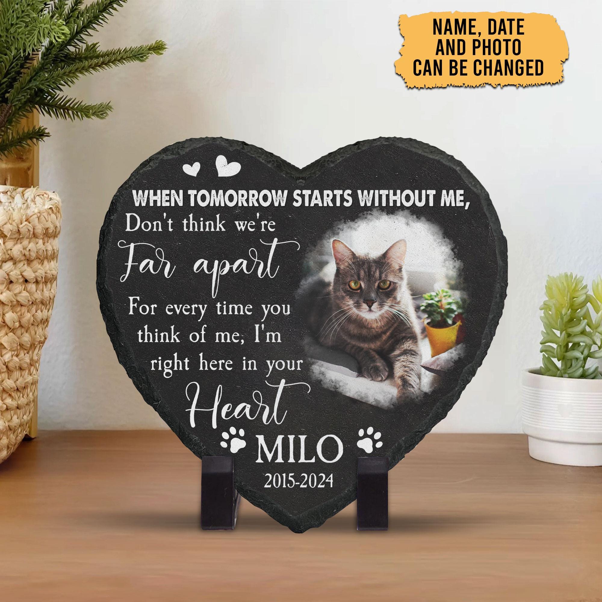 Personalized Photo Pet Memorial Stone: Engraved Cat Loss Gift - Etsy
