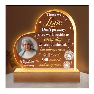 Personalized Memorial Photo Night Light: Sympathy Gift