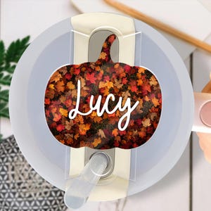 Personalized Fall Pumpkin Stanley Topper: Autumn Tumbler Name Tag
