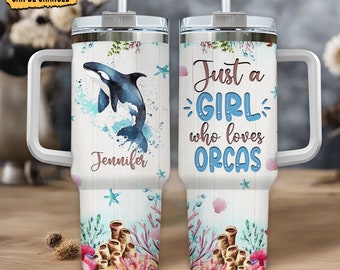 Gepersonaliseerde orka-beker 40oz: cadeau voor orkaliefhebber