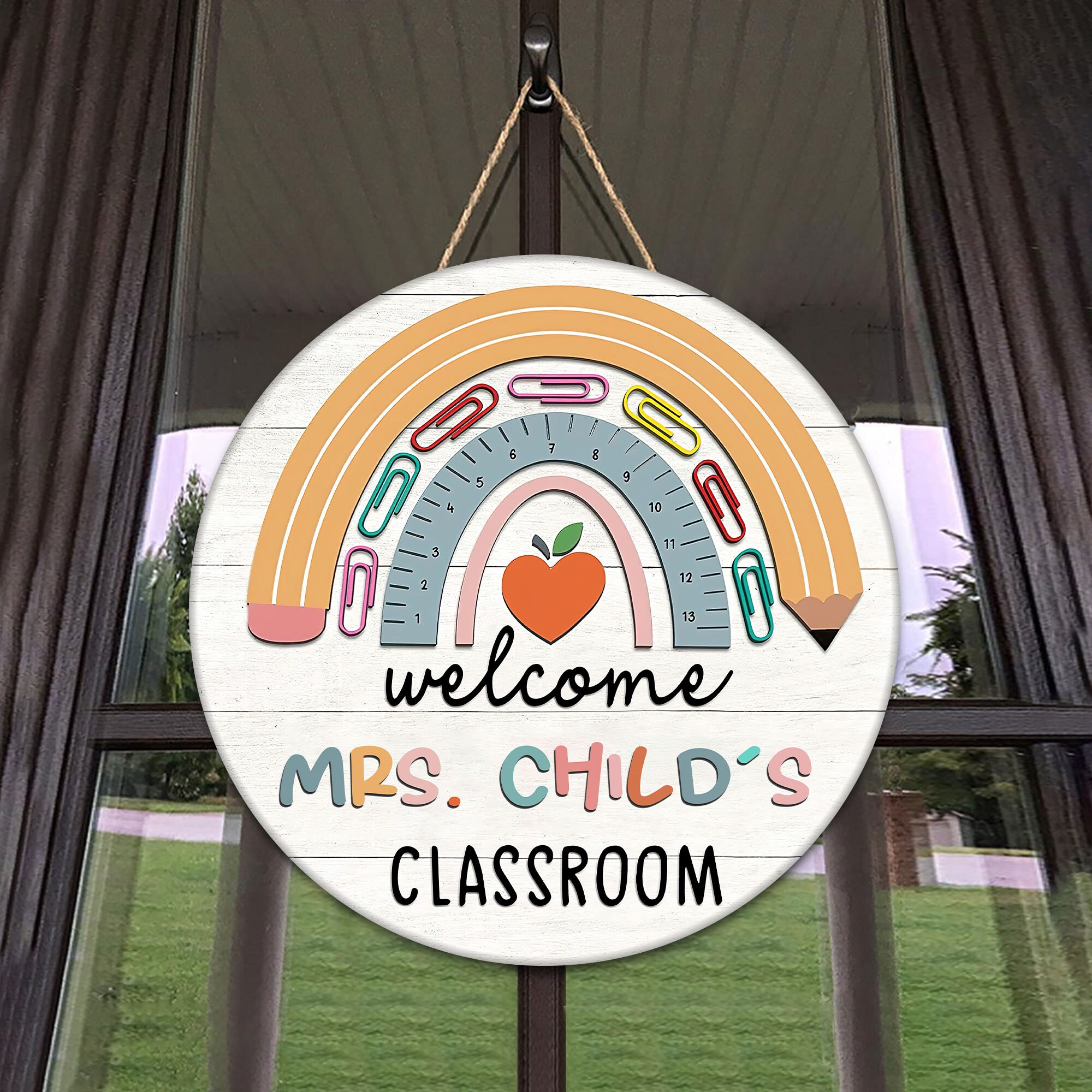 Personalized Teacher Classroom Door Sign: Wooden Decor - Etsy