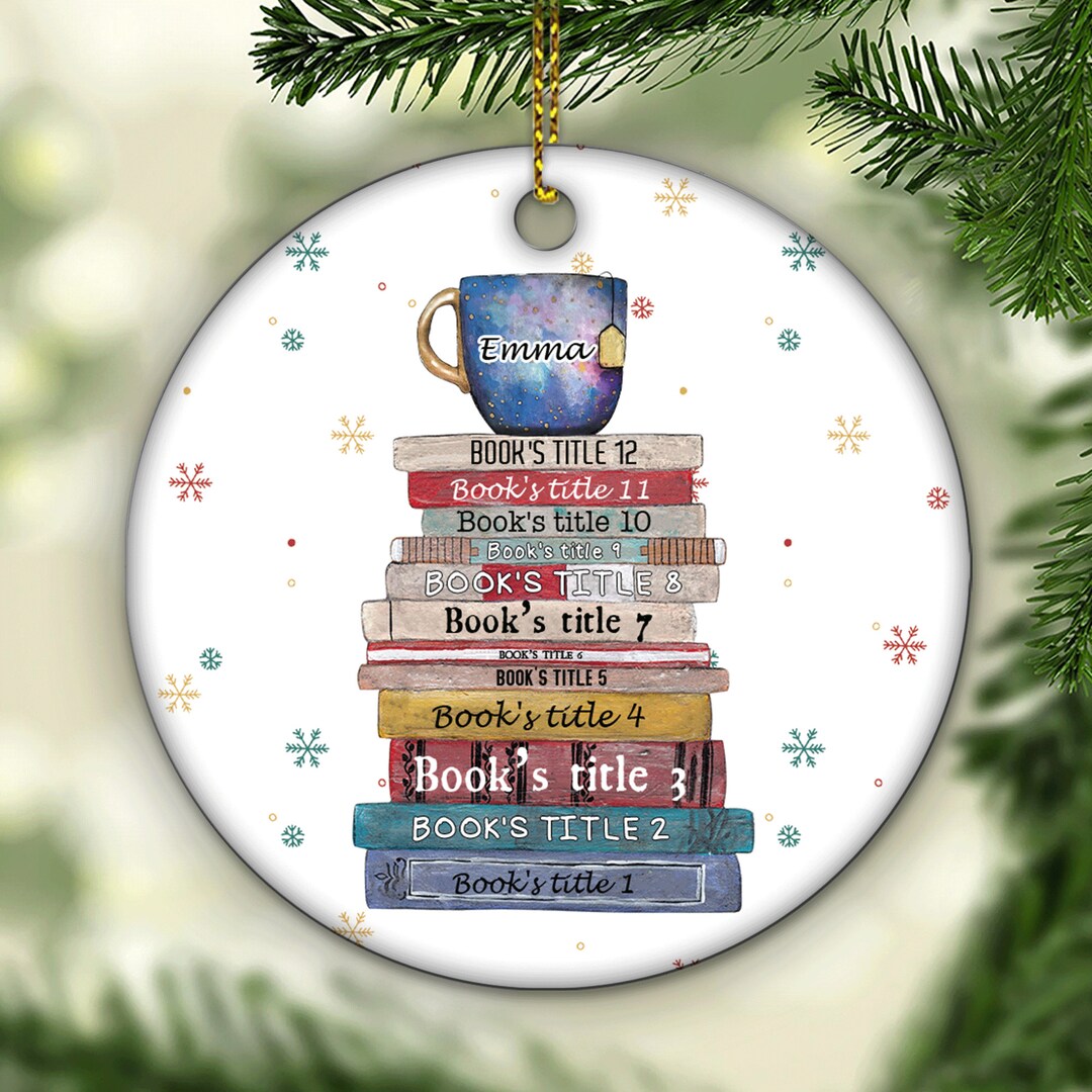Personalized Reading Book Christmas Ornament, Librarian Book Ornament ...