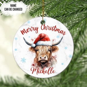 Personalized Christmas Ornaments For Farm Animal Lover, Christmas Cow Ornament, Christmas Ornament Tree Decoration Gifts For Cow Lovers