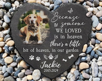Personalized Photo Pet Memorial Stone: Engraved Dog Remembrance Gift