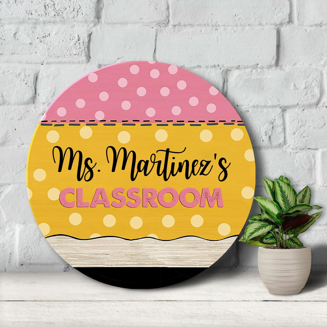 Personalized Classroom Wooden Sign, Teacher Door Wood Sign, Teacher ...