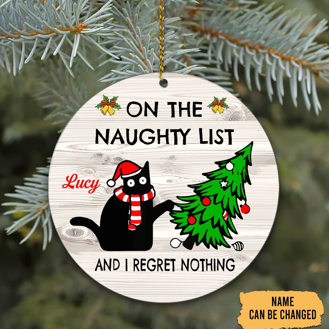 Personalized Cat Christmas Ornament, Cat Ornament, Meowy Christmas, Cats Ornaments, Cat Lover
