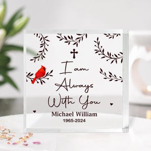 Personalized Cardinal Memorial Acrylic Plaque: Sympathy Gift