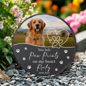 Gepersonaliseerde gedenksteen voor huisdieren: gegraveerde hond-kat-tuinsteen