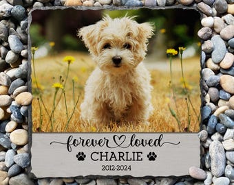 Personalized Pet Memorial Stone: Custom Photo Rock Slate