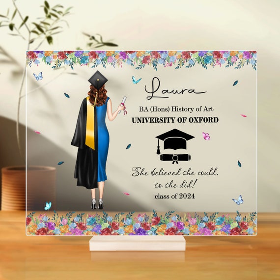 パーソナライズされた卒業記念プレート：アクリル製卒業おめでとう