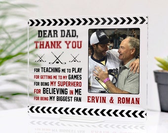Placa de hockey personalizada para el Día del Padre, regalo de placa de hockey, regalo de hockey para papá, regalo para amantes del hockey, regalos de hockey para papá de su hijo