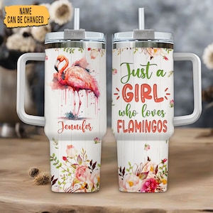 Personalisierte Flamingo Tumbler: 40 Unzen Edelstahl Reisebecher