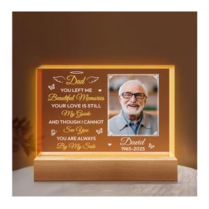 Personalized Memorial Photo Night Light: Sympathy Gift for Loss