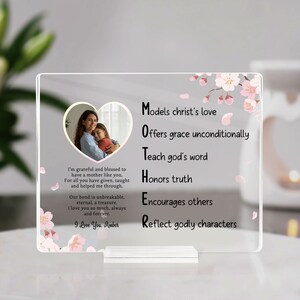 Personalized Gifts for Mom Plaque, Happy Mothers Day, Custom Unique Gift Acrylic Plaque for Mom ...
