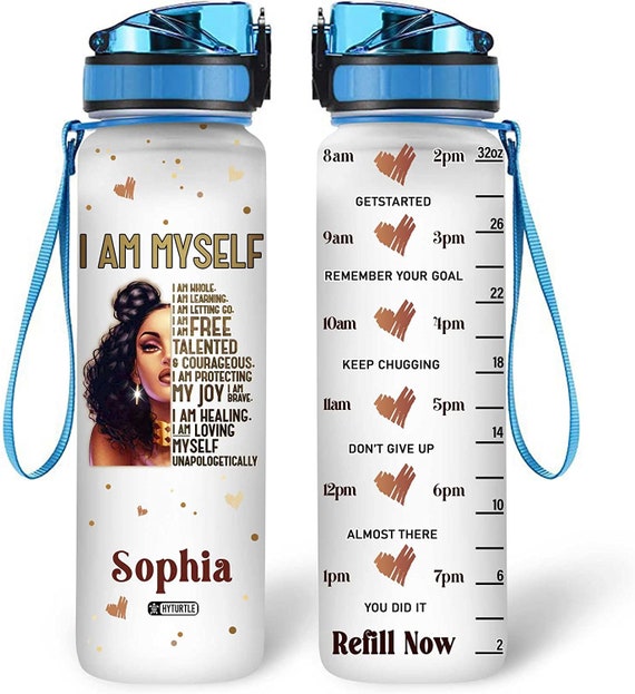 Personalized Female Gymer Water Bottle - My Daily Workout Affirmations -  GoDuckee