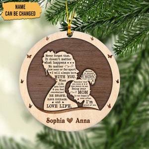 Personalized Mom and Daughter Memorial Ceramic Ornament
