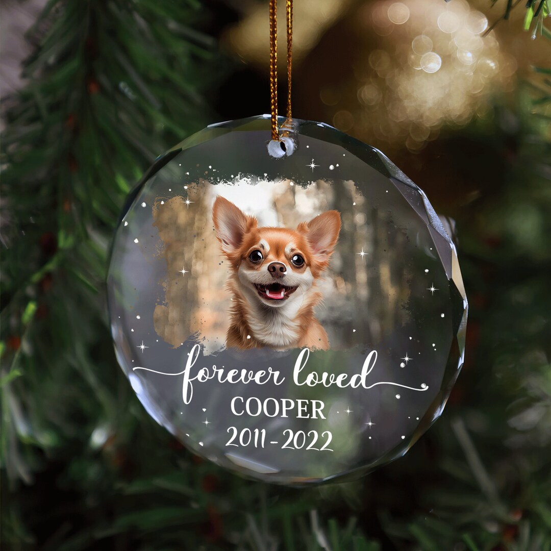 Personalized Dog Memorial Crystal Ornament, Pet Memorial Ornament, in