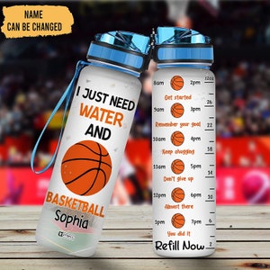 Basketball Flame Watter Bottle, Personalized Sports Water Bottle with –  Stamp Out