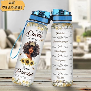 Personalized Black Queen The Most 32 Oz Water Bottle, Gifts For Black Women, Girls On Birthday Mother&#39;s Day, Gifts For Black Women, Her