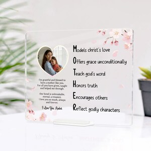 Personalized Gifts for Mom Plaque, Happy Mothers Day, Custom Unique Gift Acrylic Plaque for Mom ...