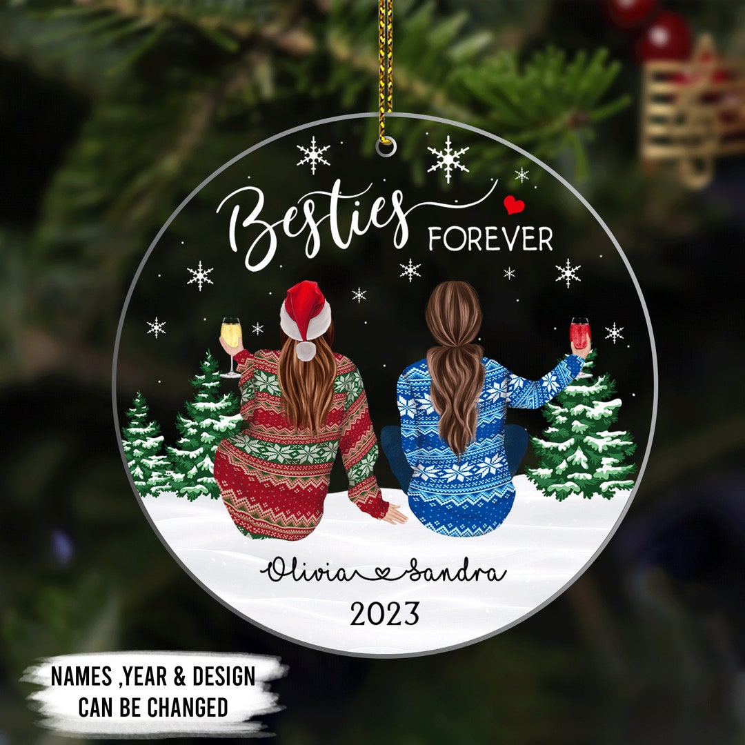 Personalized Besties Ornament,friendship Besties Forever Birthday Gift ...
