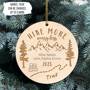 Personalized Hiking Christmas Ornament Camping Christmas Ornament Gift For Hiker, Hiking Backpacking Ornament, Hiking Trekking Decor Gift