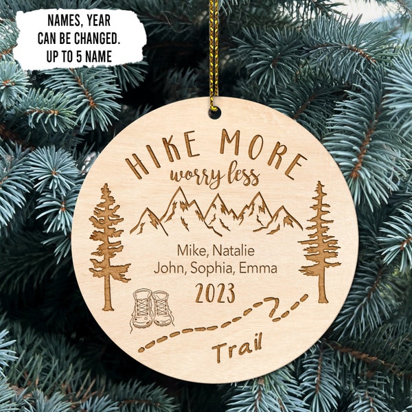 Personalized Hiking Christmas Ornament Camping Christmas Ornament Gift For Hiker, Hiking Backpacking Ornament, Hiking Trekking Decor Gift