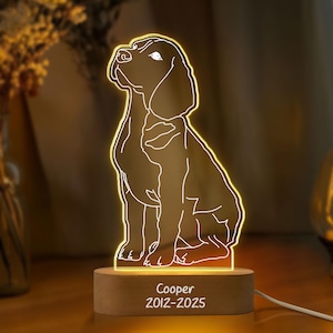 Benutzerdefinierte Hundefoto-Nachtlicht, personalisiertes Haustier-Foto-Nachtlicht, Haustier-Gedenkrahmen, Geschenke für Haustiere, Katzenhund-Verlustgeschenk, Hundegedenkgeschenke