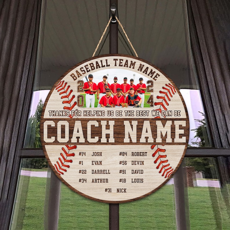 Personalized Baseball Team Wooden Sign: Coach Gift - Etsy