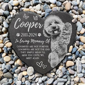 Gepersonaliseerde foto gedenksteen huisdier: gegraveerd cadeau voor hond