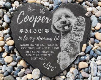 Spersonalizowany kamień pamiątkowy ze zdjęciem zwierzaka: grawerowany prezent upamiętniający psa
