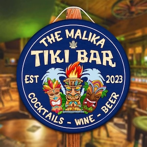 Personalized Tiki Bar Wood Signs Tiki Bar Signs, Tiki Bar, Tiki Lounge, Tiki Huts, Tiki Bar Sign, Backyard Sign, Tiki Bar Wooden Sign